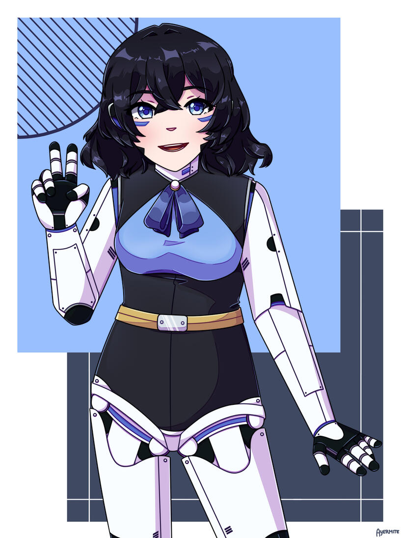 Commissioned illustration of an android design by Robyn.