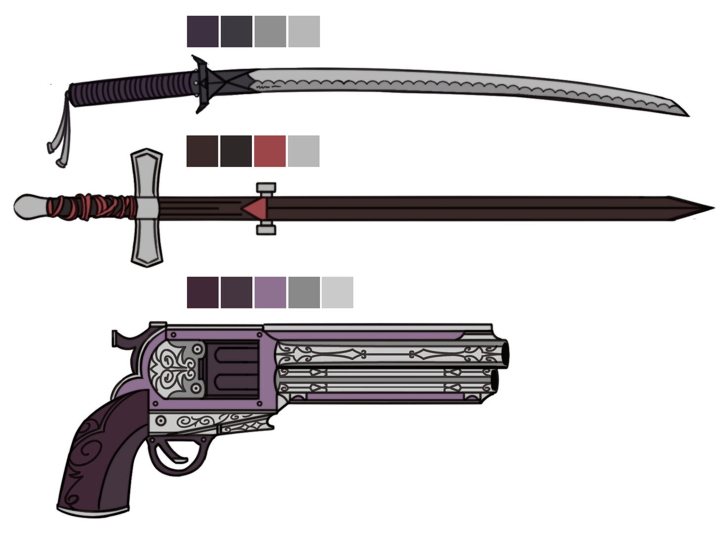 Adriel weapons concept art