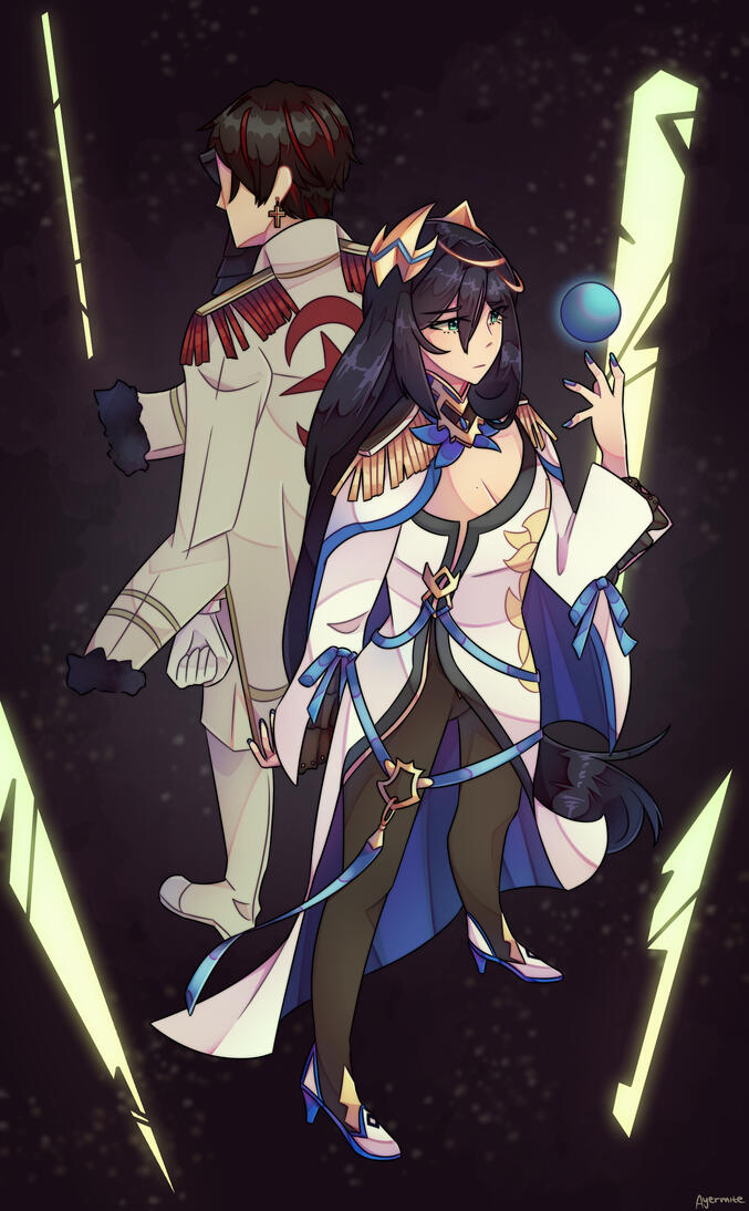 Illustration of Vivian and Kawerik from Epic Seven.